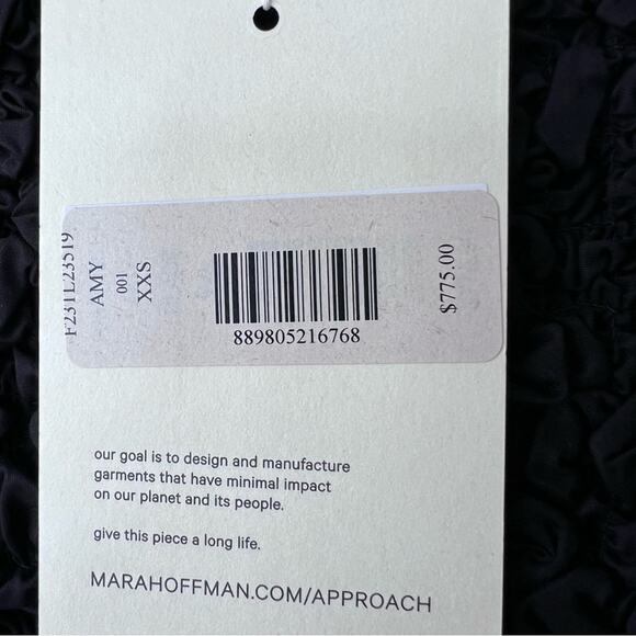 Mara Hoffman Amy Square-Neck Midi Smocked Bodycon Dress Black NWT size XXS - Picture 5 of 8